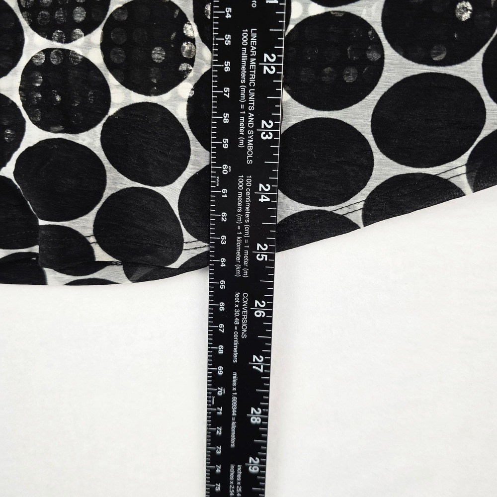 Lane Bryant Sequin Polka Dot Blouse Women 14/16 Black White Layered Short Sleeve - Picture 6 of 6